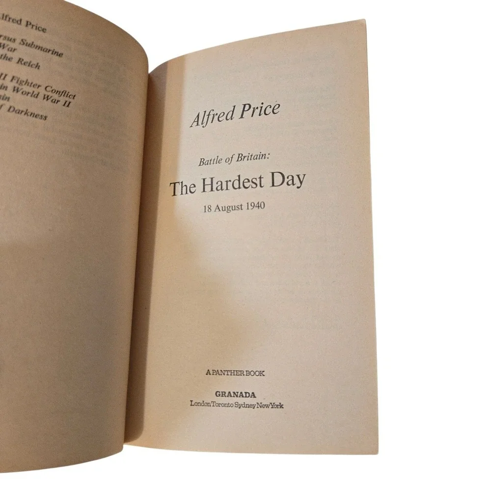 VTG‎ 1980 The Hardest Day Book Granada Alfred Price Air Battles Britain Aug 1940